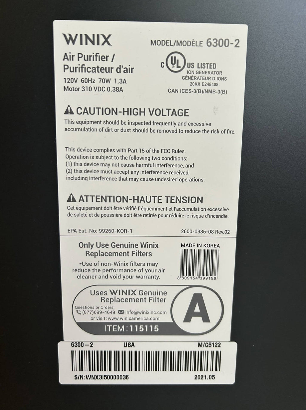 Winix 5500-2 Air Purifier